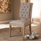 Baxton Studio Charmant Beige Upholstered Weathered Oak Finished Wood Dining Chair 147-8331 - alternate 7